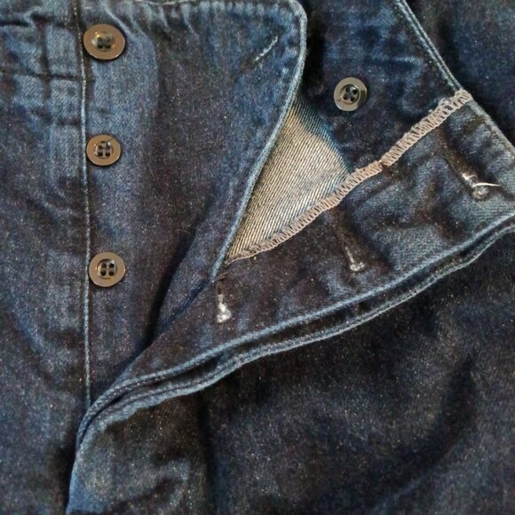 ASOS Curve Side Buckle Button Fly Raw Hem Dark Wash Jeans Women's Size 18 - Picture 4 of 11